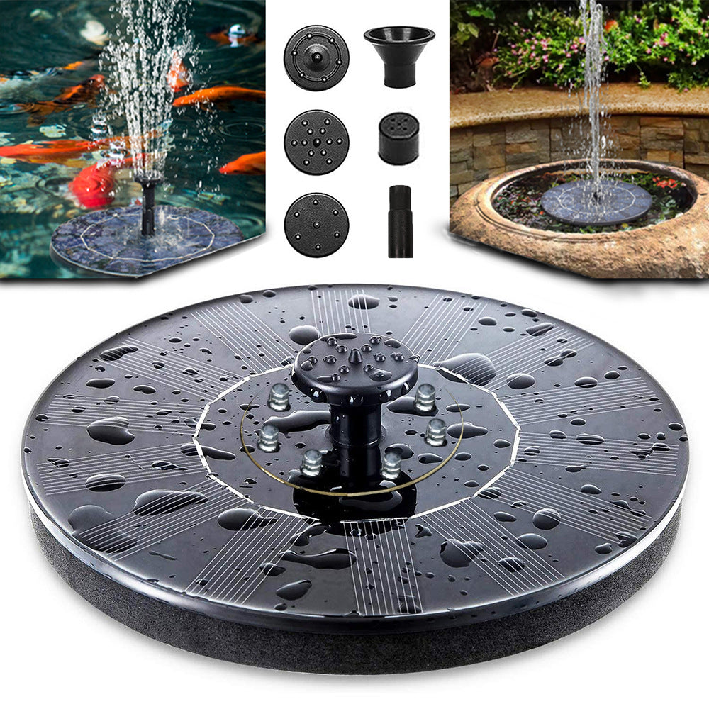 Solar Fountain Outdoor Pool Flowing Water Floating Fountain Power Storage Fountain with Lights Bird Bath Fountain Garden Decoration