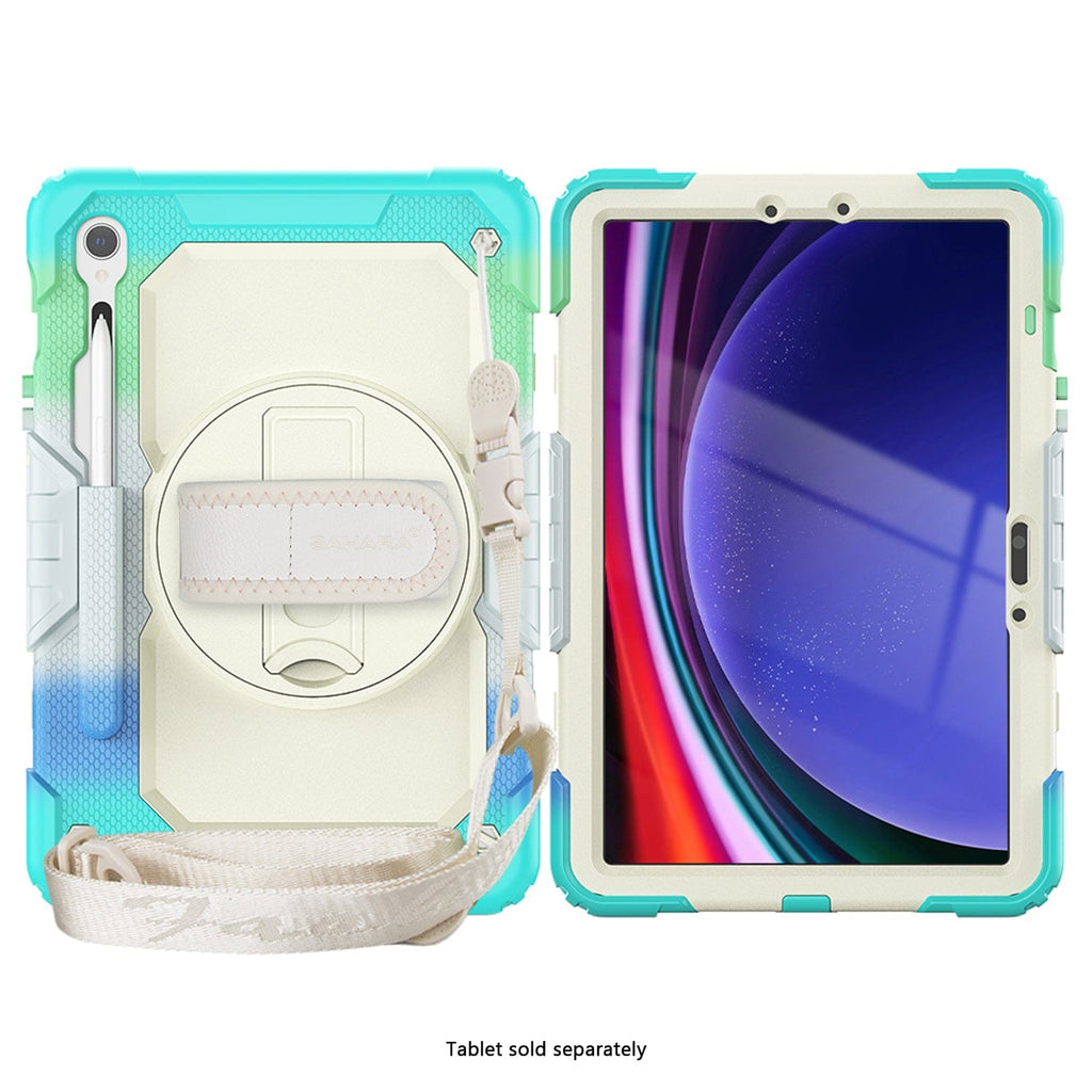 Samsung Galaxy Tab S10 Lite (2025)/S10 FE/S9/S9 FE Heavy Duty Kid Proof Case - Built-in Hand Strap and Kickstand | Wander Series