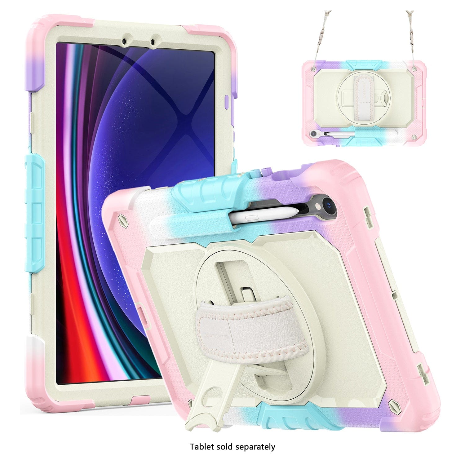 Samsung Galaxy Tab S10 Lite (2025)/S10 FE/S9/S9 FE Heavy Duty Kid Proof Case - Built-in Hand Strap and Kickstand | Wander Series