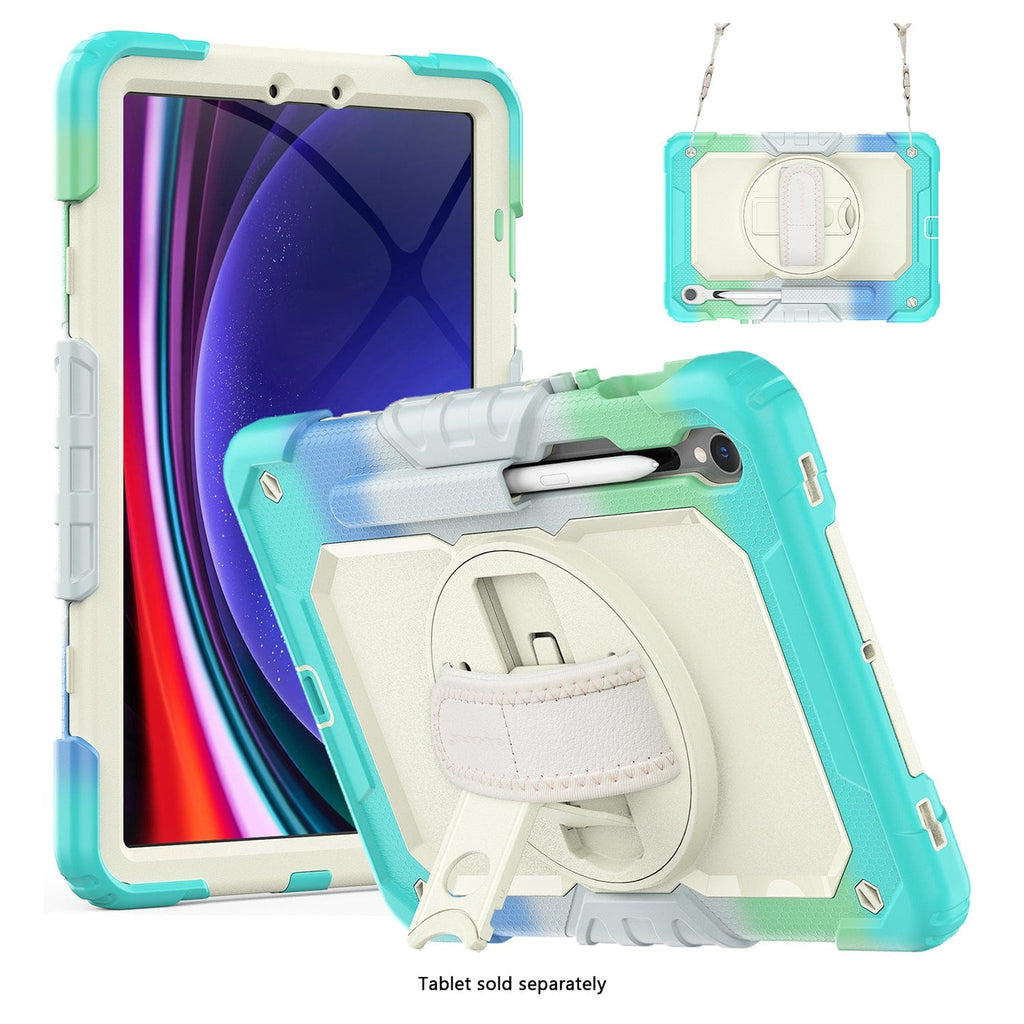 Samsung Galaxy Tab S10 Lite (2025)/S10 FE/S9/S9 FE Heavy Duty Kid Proof Case - Built-in Hand Strap and Kickstand | Wander Series