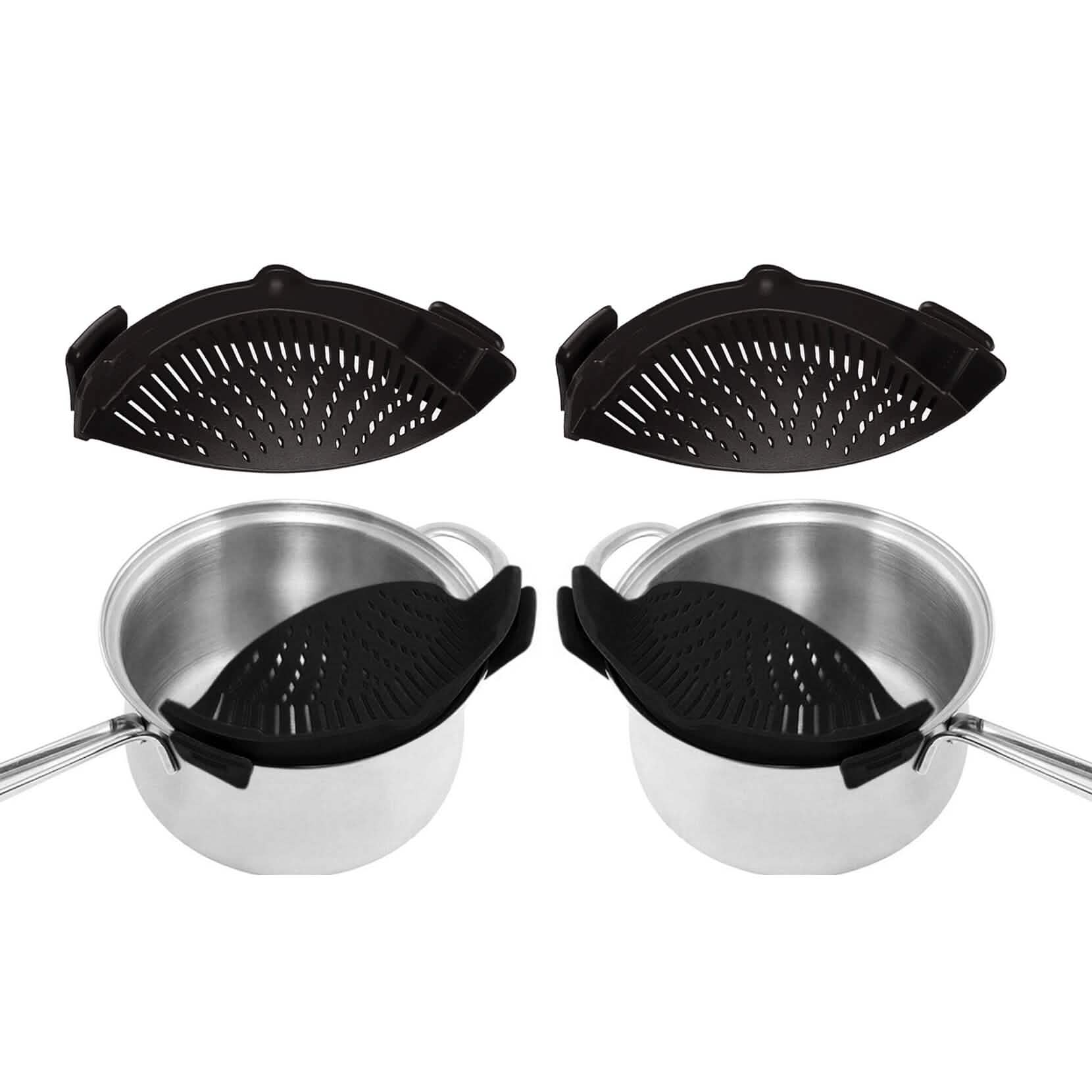 2-Pack: Easy Snap On Heat Resistance Silicone Kitchen Strainer
