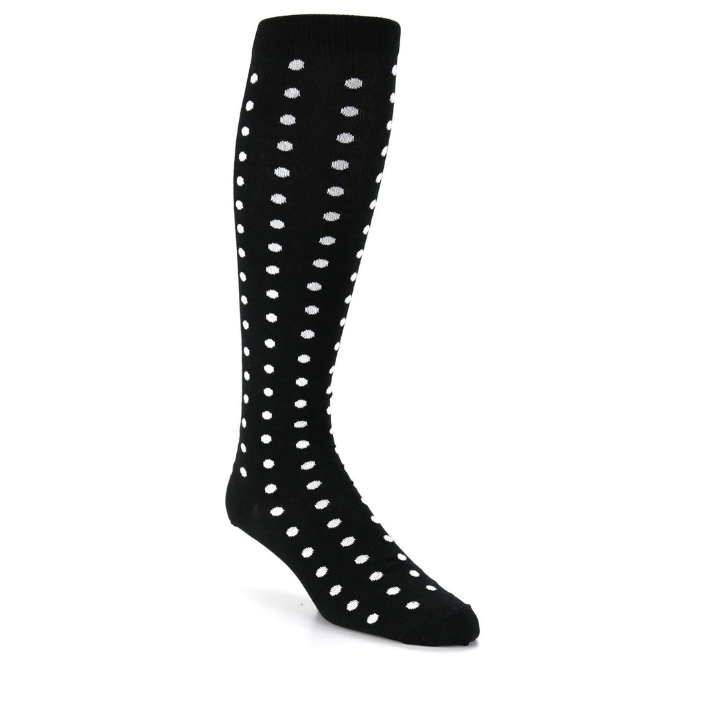 Black White Polka Dot Socks - Men's Over-the-Calf Socks