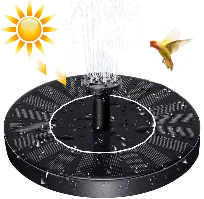 Solar Fountain Outdoor Pool Flowing Water Floating Fountain Power Storage Fountain with Lights Bird Bath Fountain Garden Decoration