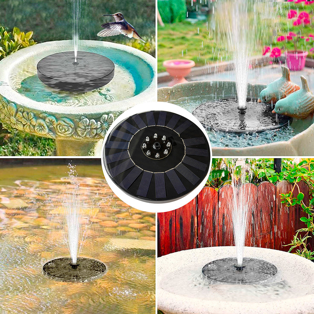 Solar Fountain Outdoor Pool Flowing Water Floating Fountain Power Storage Fountain with Lights Bird Bath Fountain Garden Decoration