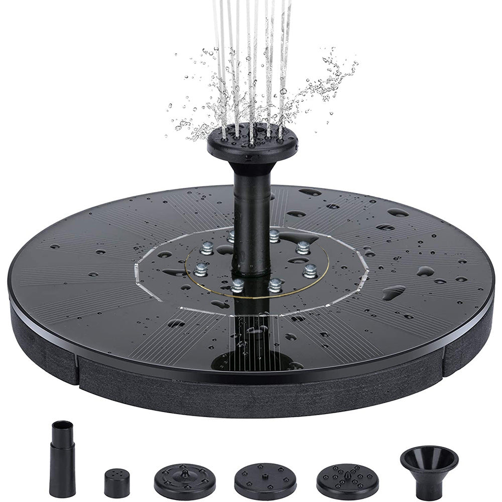 Solar Fountain Outdoor Pool Flowing Water Floating Fountain Power Storage Fountain with Lights Bird Bath Fountain Garden Decoration