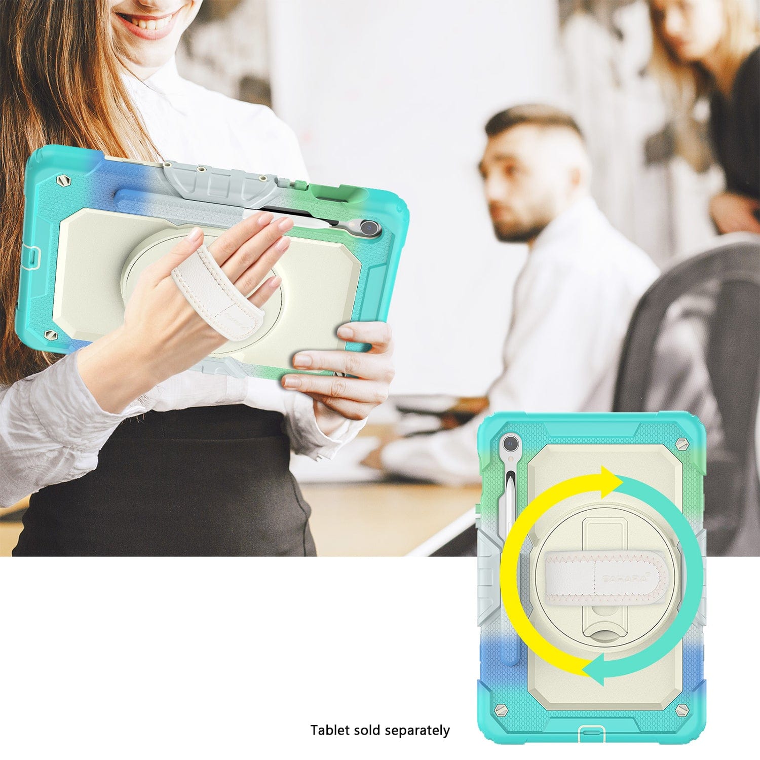 Samsung Galaxy Tab S10 Lite (2025)/S10 FE/S9/S9 FE Heavy Duty Kid Proof Case - Built-in Hand Strap and Kickstand | Wander Series