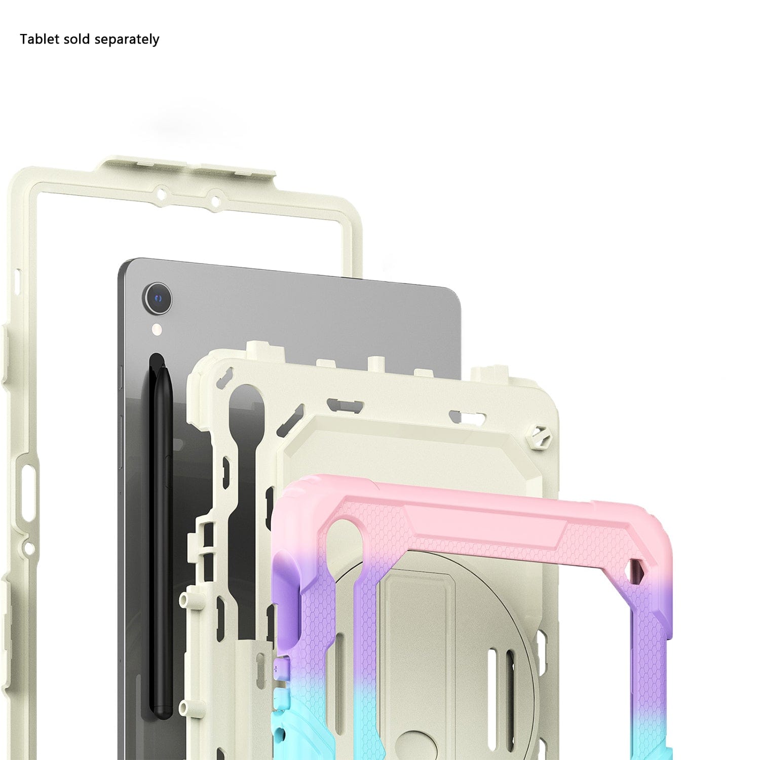 Samsung Galaxy Tab S10 Lite (2025)/S10 FE/S9/S9 FE Heavy Duty Kid Proof Case - Built-in Hand Strap and Kickstand | Wander Series