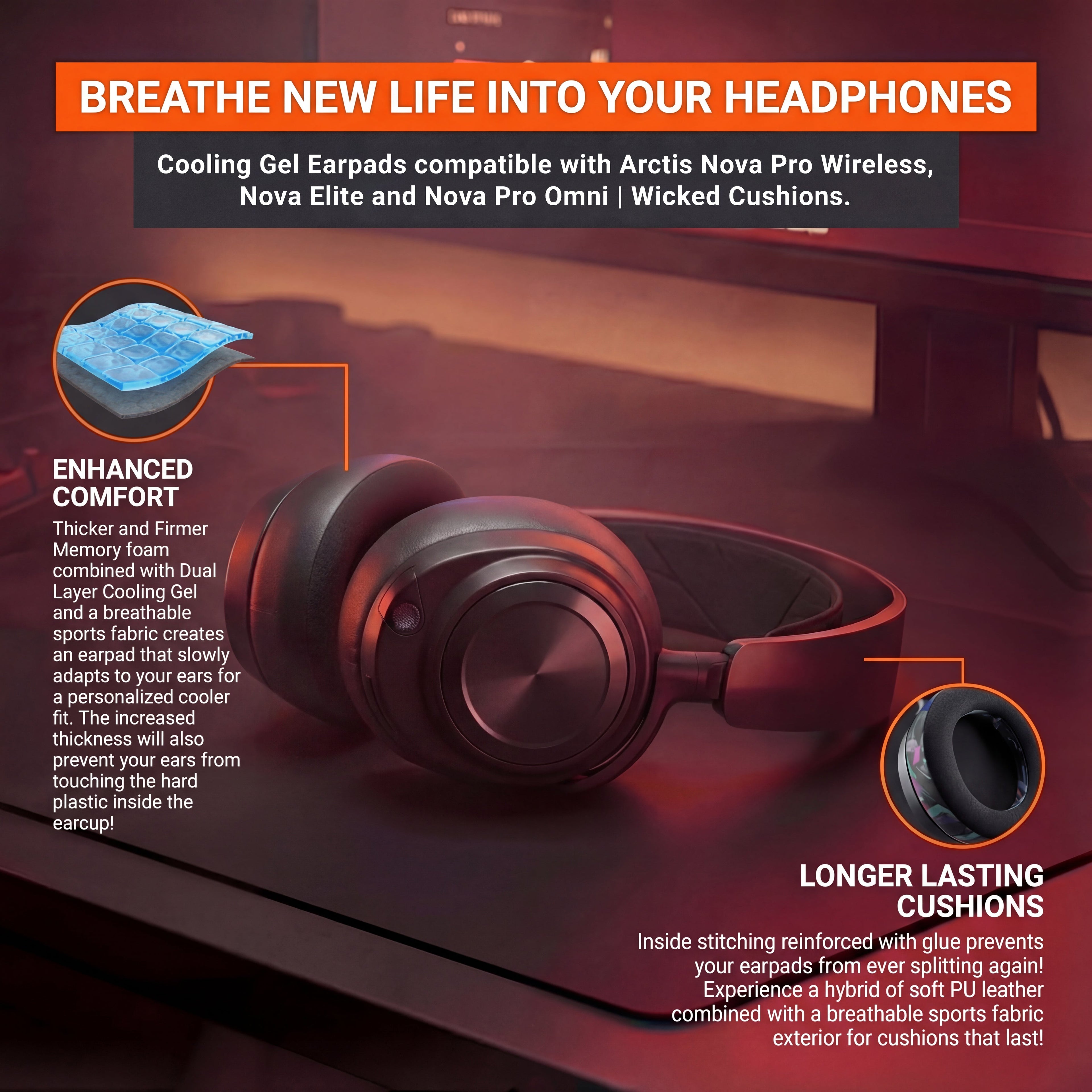 Arctis Nova Pro Wireless, Nova Elite & Nova Pro Omni Earpads - WC FreeZe Cooling Gel