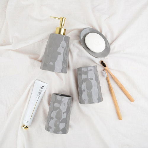 BosilunLife Bring Nature Inside Liquid Bathroom Set 4-Piece Recycled Eco-Clay