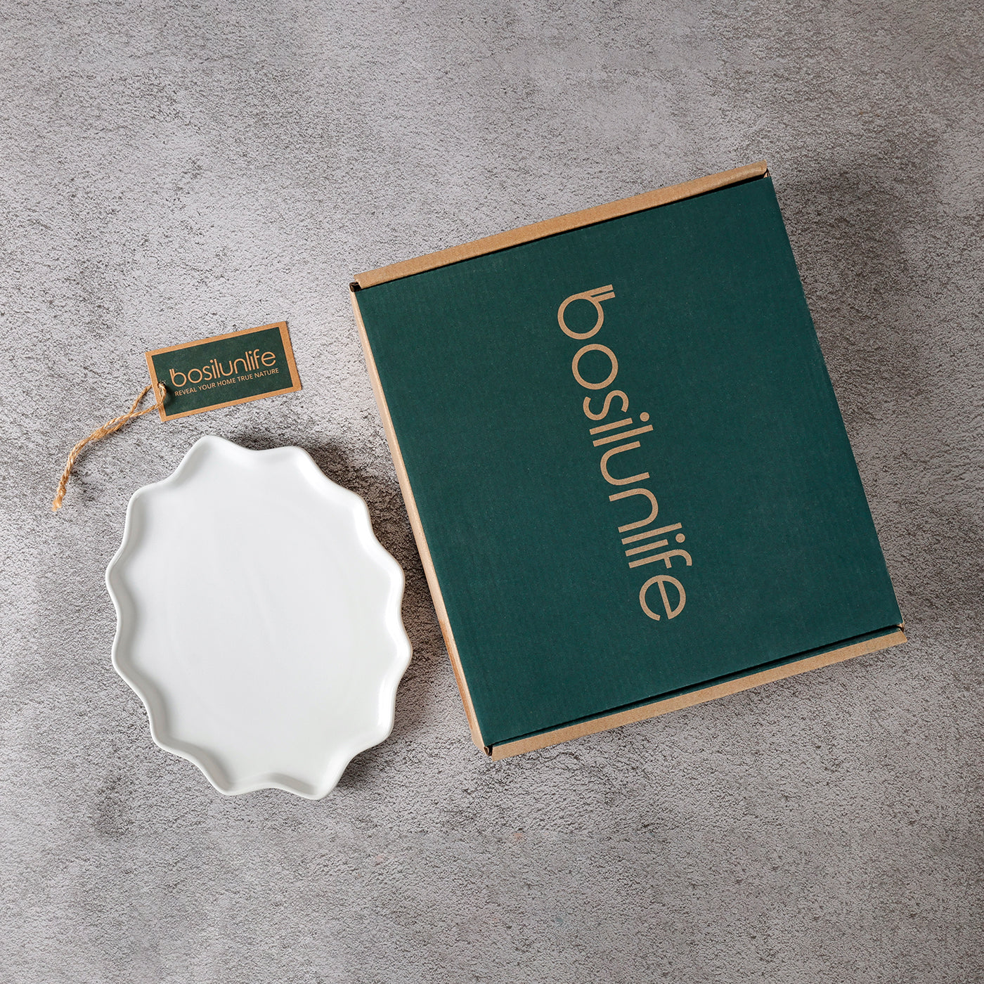 BosilunLife Bring Nature Inside Dinner Plate Recycled Eco-Clay 4-pcs set