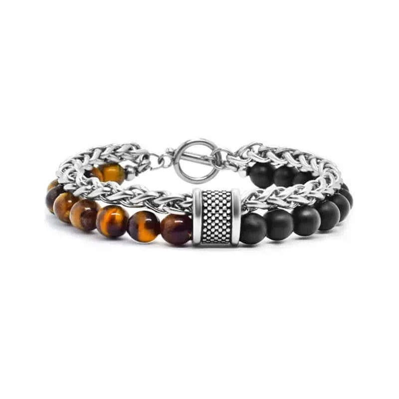 Tiger Eye Lava Stone Bracelet
