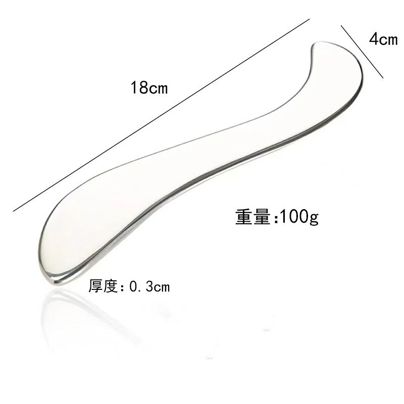 Factory direct stainless steel large heart-shaped scraping plate hand face scraping metal massage beauty tools wholesale