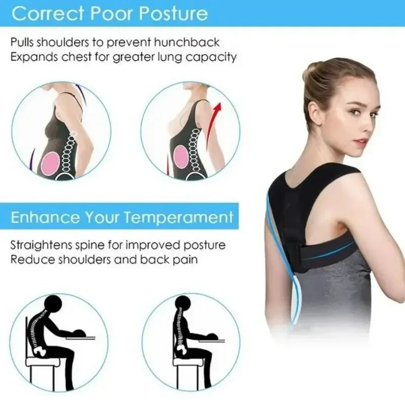Back Posture Correction Belt Hunchback Prevention Correction of Sitting Posture Unisex Breathable Body Shaping Posture Corrector