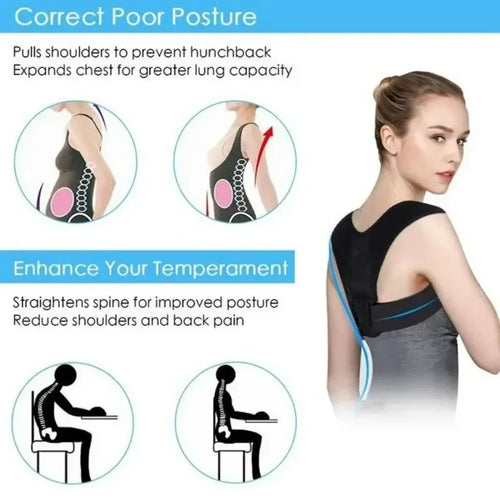 Back Posture Correction Belt Hunchback Prevention Correction of Sitting Posture Unisex Breathable Body Shaping Posture Corrector