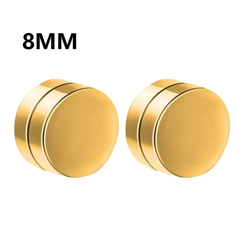 Crystal Magnetic Clip Earrings for Men and Women | Non Piercing Round Zircon Studs