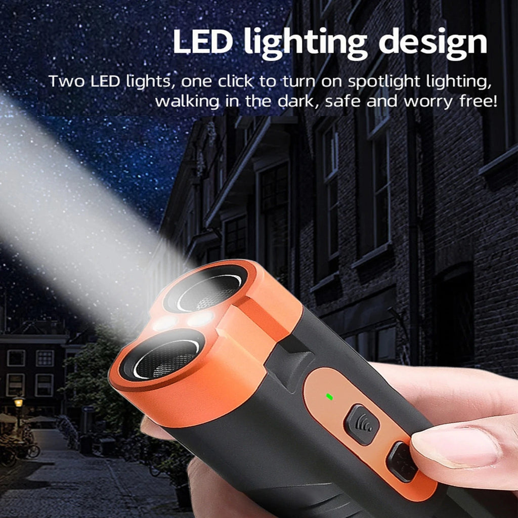 2025 Dual Head Ultrasonic Dog Repeller Anti Bark USB Rechargeable High-Power Dog Training Device with LED Flashlight