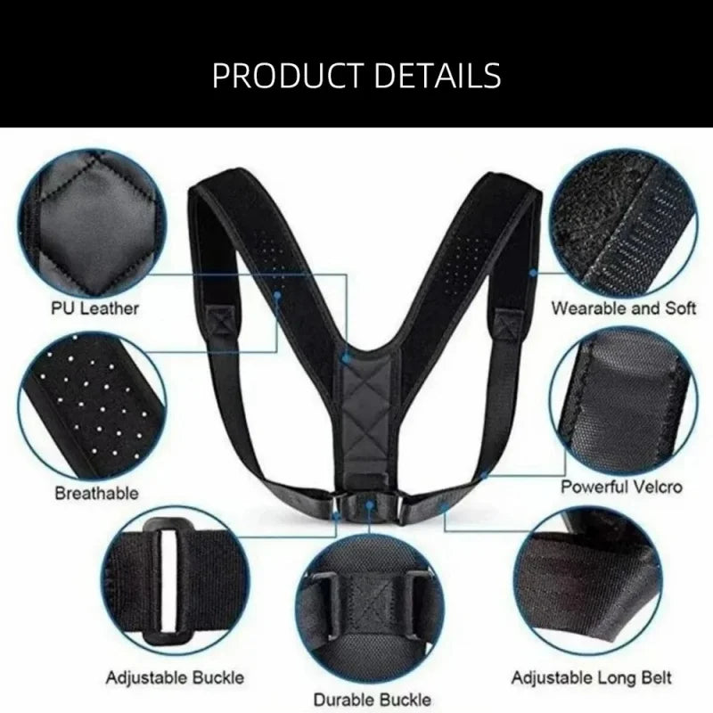 Back Posture Correction Belt Hunchback Prevention Correction of Sitting Posture Unisex Breathable Body Shaping Posture Corrector