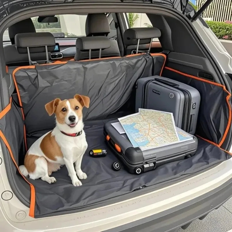 Heavy Duty Dog Seat Cover Waterproof Nonslip Pet Trunk Liner Hammock with Side Flaps for SUV Truck Protects Car from Scratches