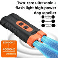 2025 Dual Head Ultrasonic Dog Repeller Anti Bark USB Rechargeable High-Power Dog Training Device with LED Flashlight