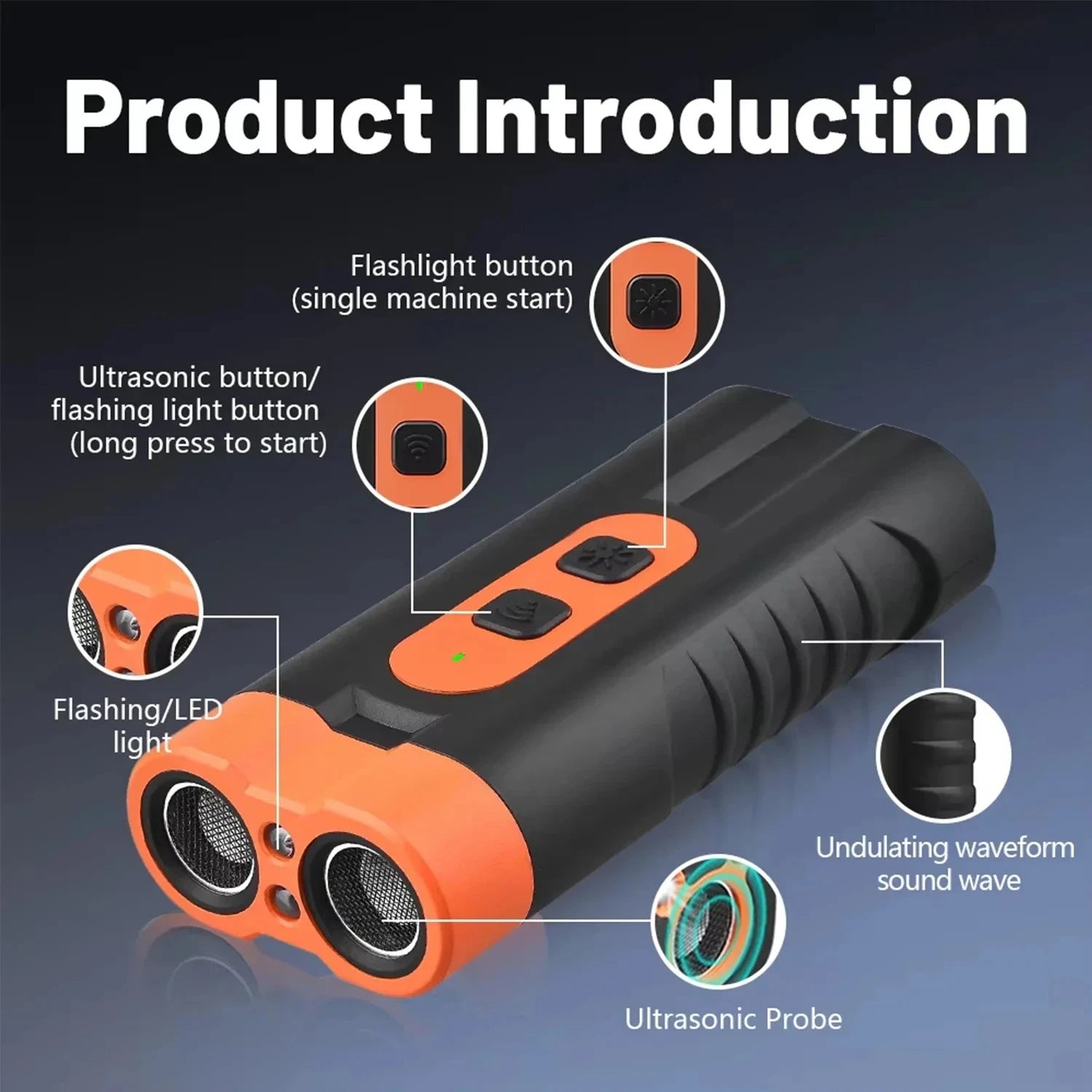 2025 Dual Head Ultrasonic Dog Repeller Anti Bark USB Rechargeable High-Power Dog Training Device with LED Flashlight