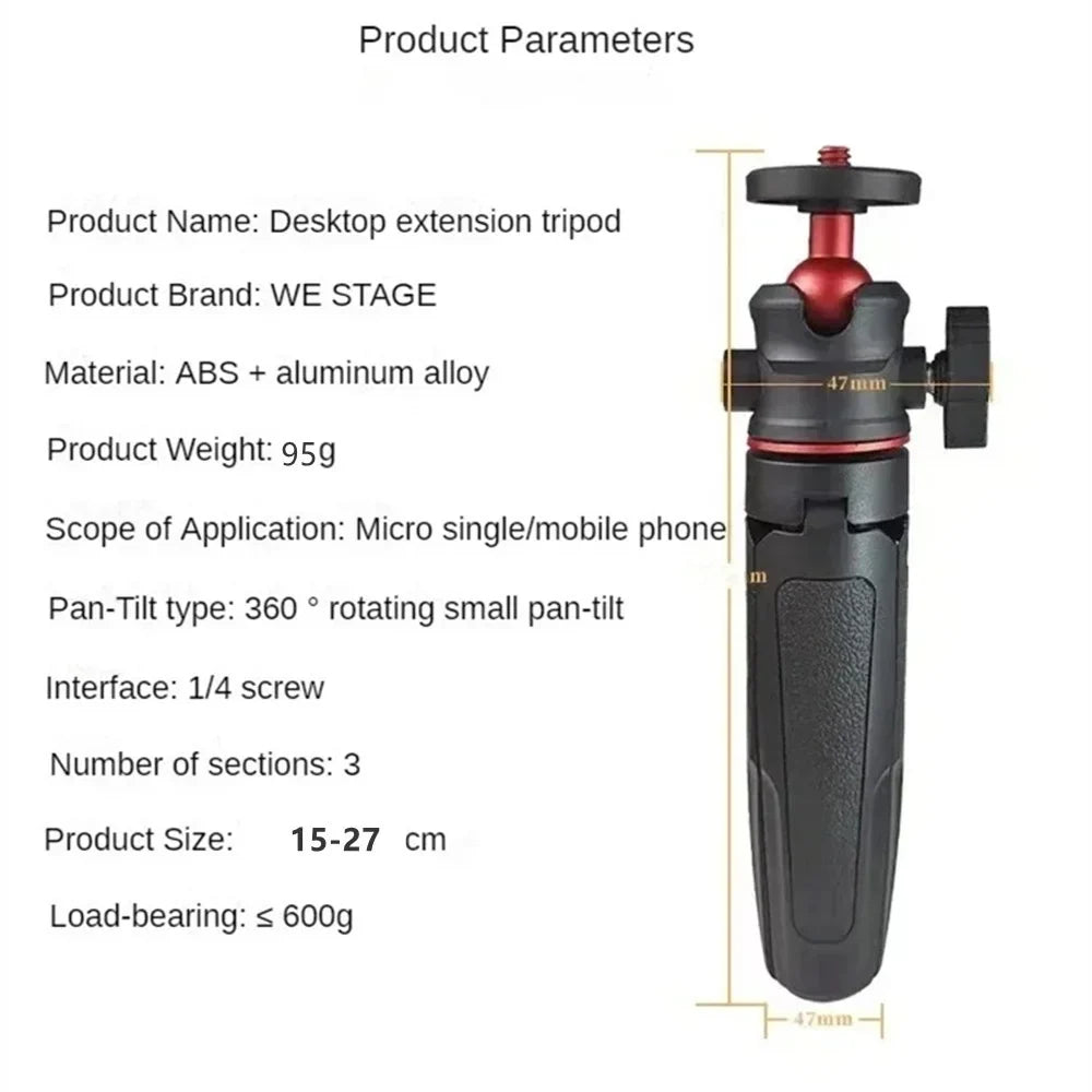 FGCLSY Extension Pole Tripod, Mini Selfie Stick Tripod Stand Handle Grip