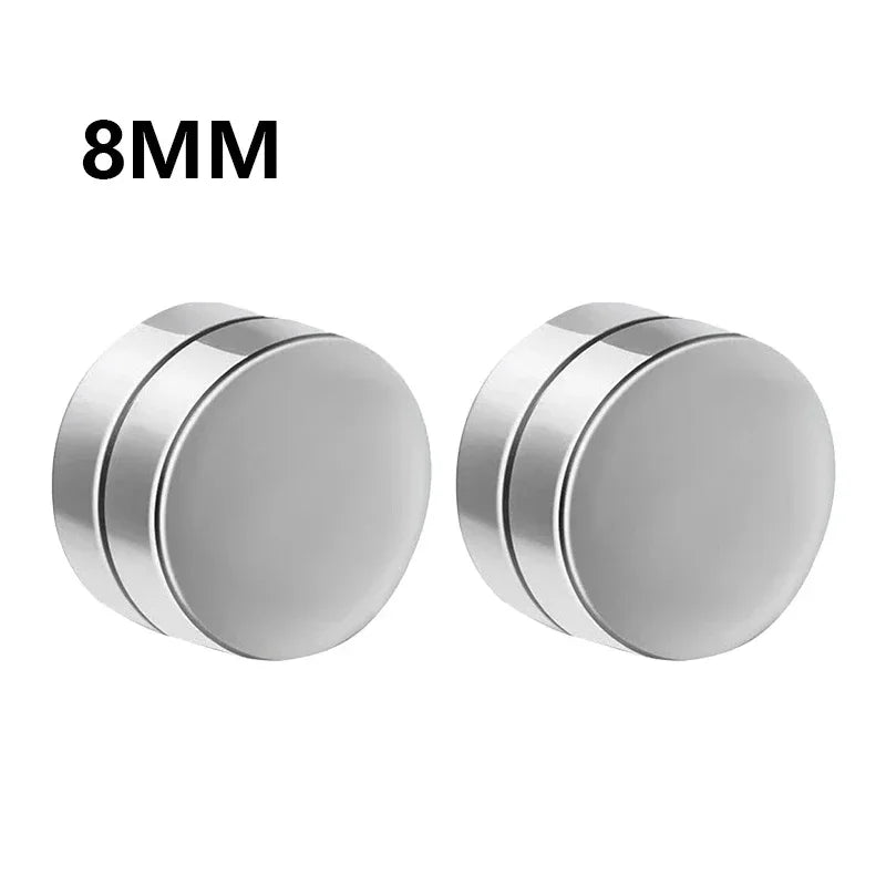 Crystal Magnetic Clip Earrings for Men and Women | Non Piercing Round Zircon Studs