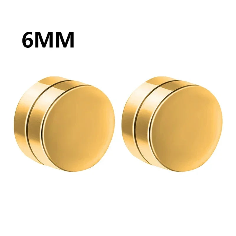 Crystal Magnetic Clip Earrings for Men and Women | Non Piercing Round Zircon Studs
