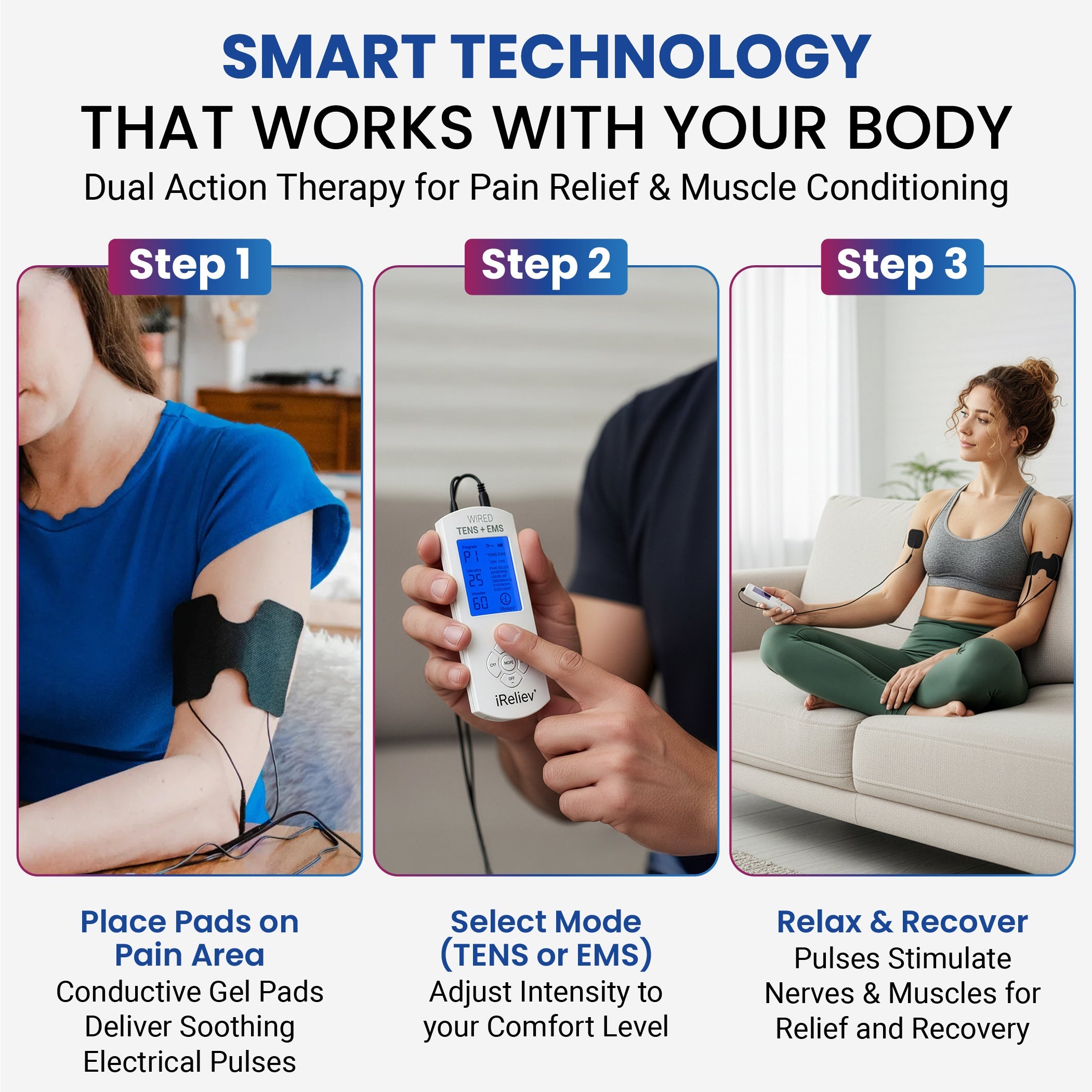 Premium TENS + EMS Pain Relief & Recovery
