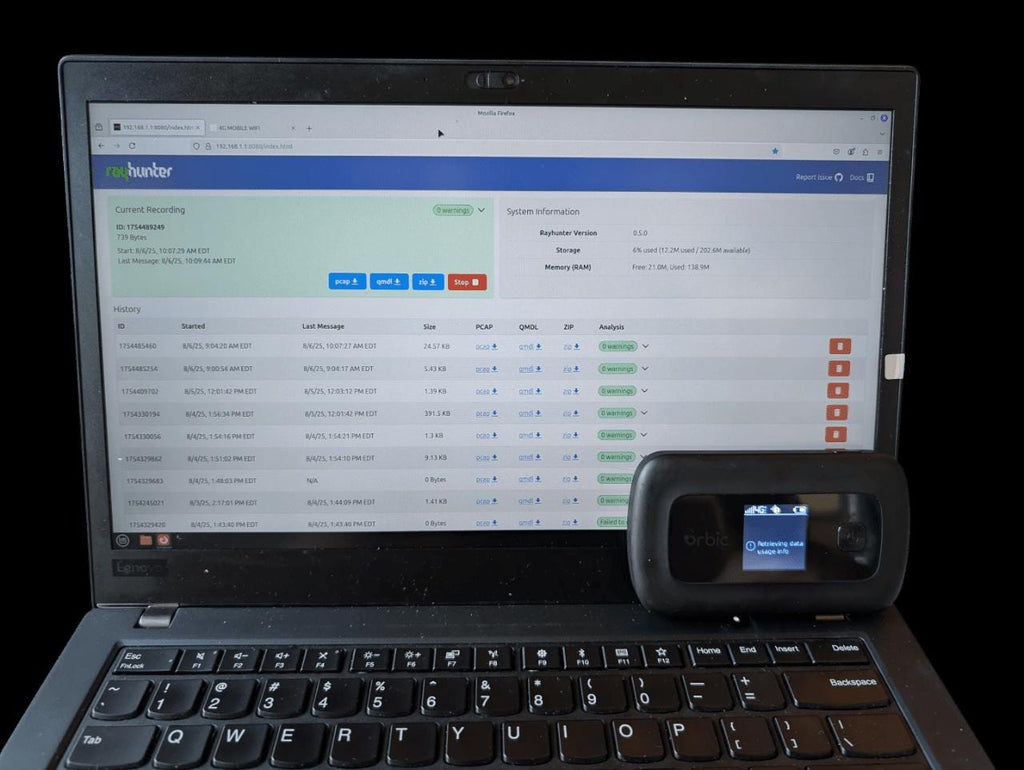 RayHunter IMSI Catcher & Stingray Detector – Orbic RC400L Hotspot