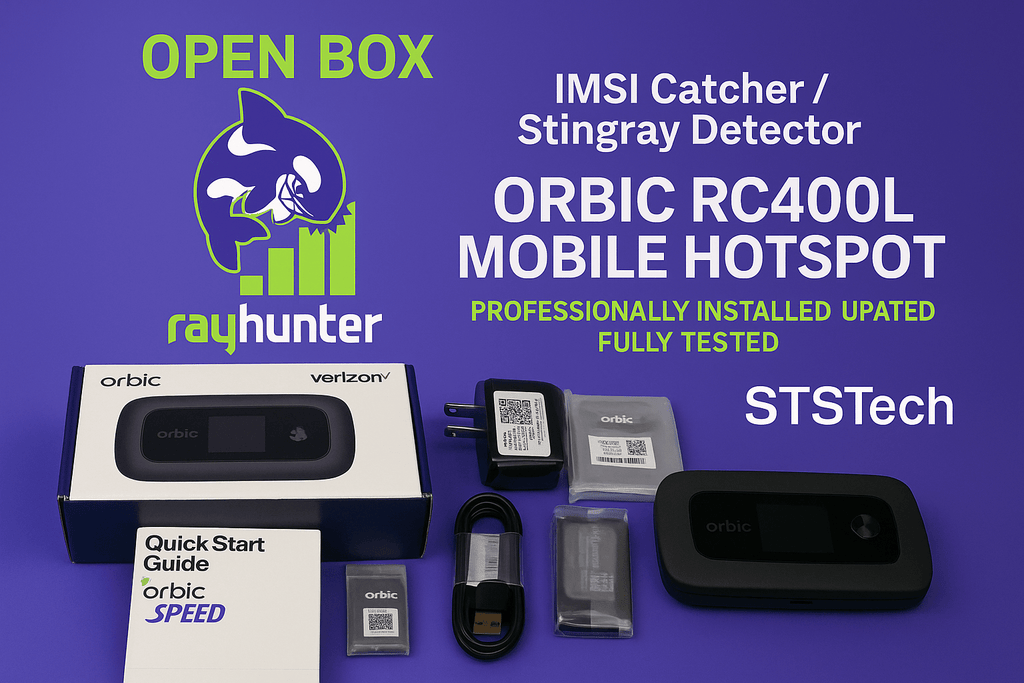 Open-Box RayHunter IMSI Catcher Detector – Orbic RC400L LTE Mobile Hotspot