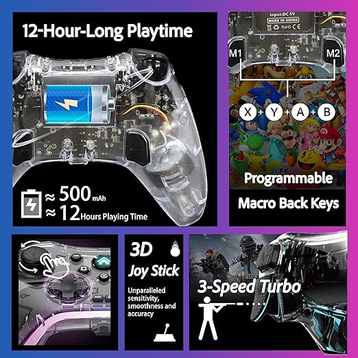 7-in-1 Wireless Game Controller Set for Switch, PC & Mobile